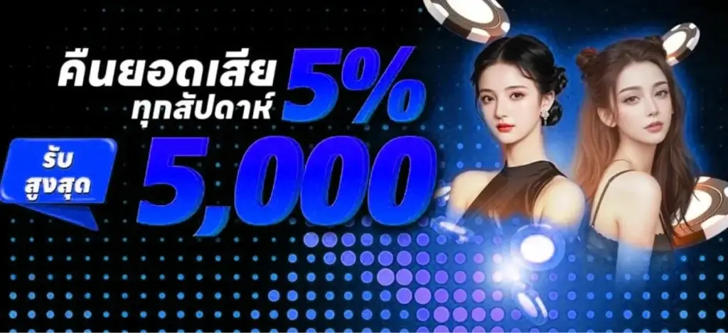 คืนยอดเสียทุกสัปดาห์ 5% สูงสุด 5,000